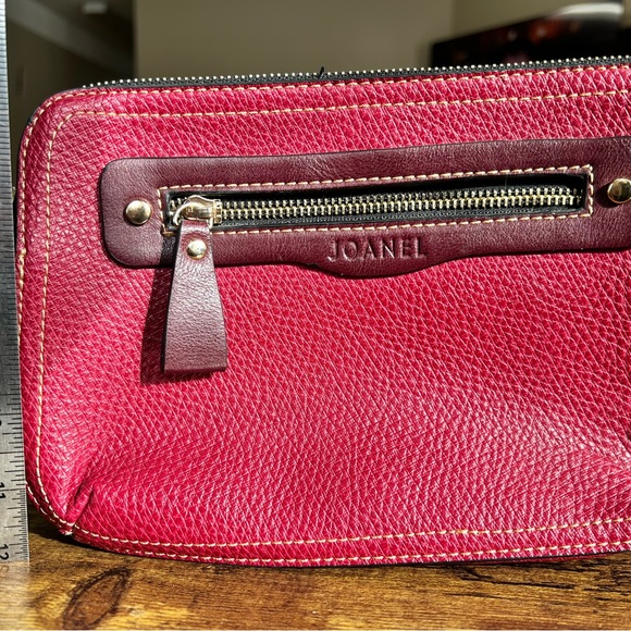 JOANEL Red Pebble Leather Crossbody Bag - Picture 3 of 7